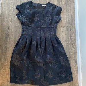 Downeast black floral midi dress- size L